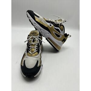 Nike Air Max 270 React CW7298 100 White/Metallic Gold-Black Men's Size 13
